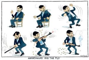 Ahmadinejad and fly, by Garland in Daily Telegraph
